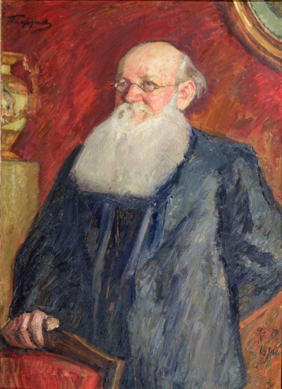 Porträt des Revolutionärs Graf Piotr Kropotkin, 1919 von Leonid Osipovic Pasternak